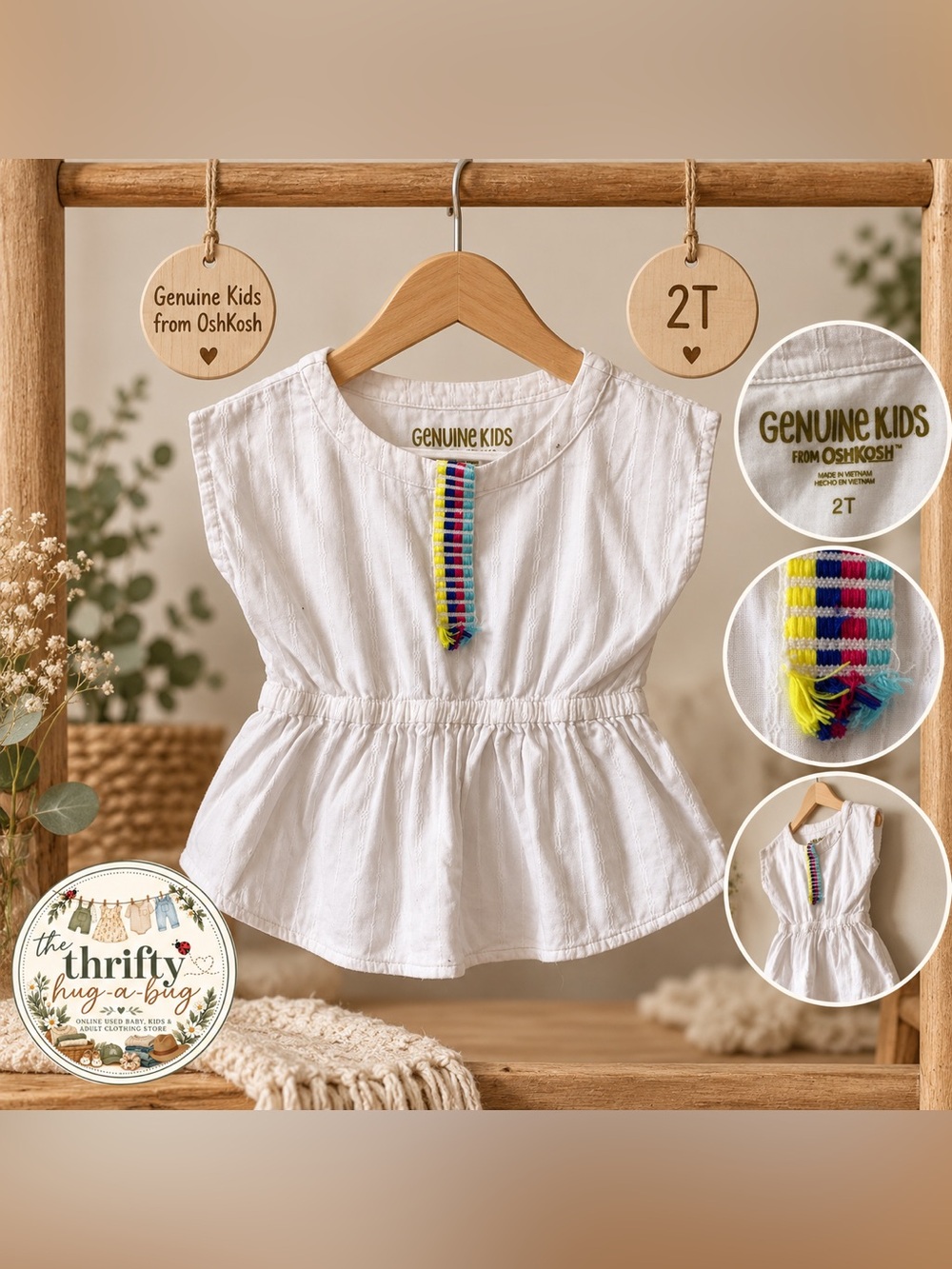 Genuine Kids from OshKosh White Peplum Top | Size 2T 🤍🌈